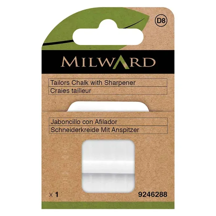 Milward Kleermakerskrijt met slijper wit Milward Kleermakerskrijt met slijper wit