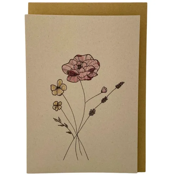 Bloemen, kaartje Emma Nieke