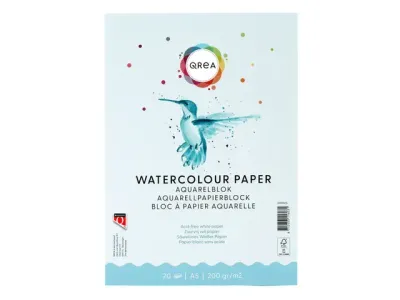Aquarelblok Qrea A5 20vel 200gr gelijmd Aquarelblok Qrea A5 20vel 200gr gelijmd