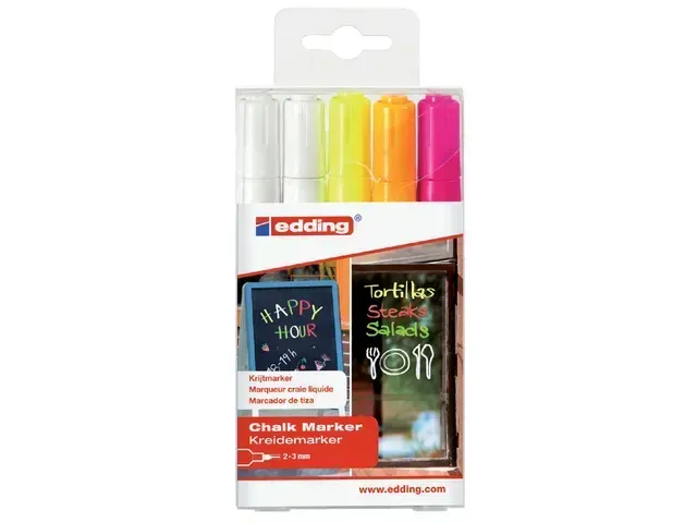 Krijtstiften | Edding | 4095 rond assorti 2-3mm etui à 5st Krijtstiften | Edding | 4095 rond assorti 2-3mm etui à 5st