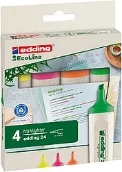 Fluo highlighters | Edding | 24 Ecoline 4 stuks Fluo highlighters | Edding | 24 Ecoline 4 stuks
