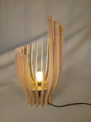 Houten lamp met ribben | De Brug