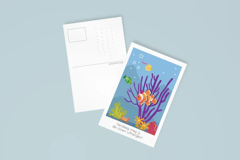 Postkaart - Vandaag mag je de clown uithangen | Studio Parkiet