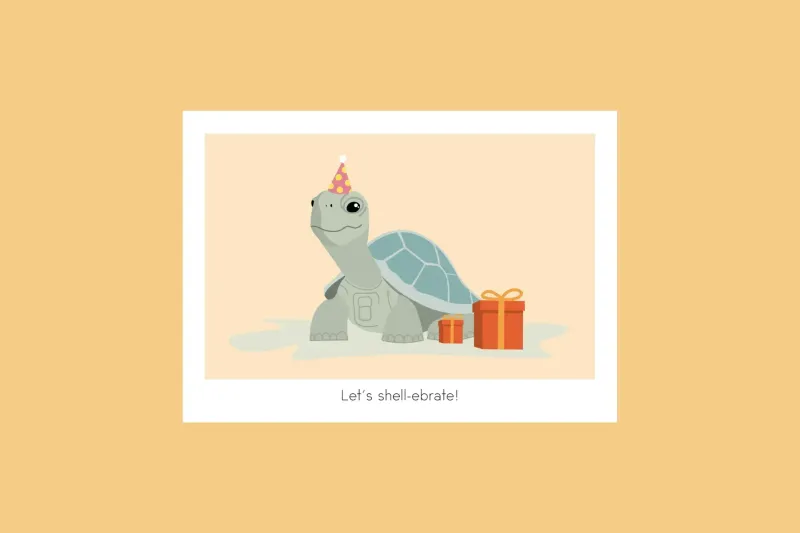 Postkaart - Let's shell-ebrate! | Studio Parkiet