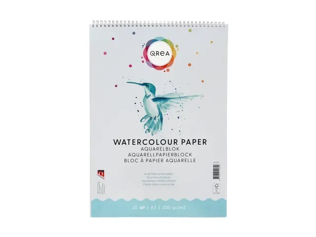 Aquarelblok Qrea A3 20 vel 200gr spiraal