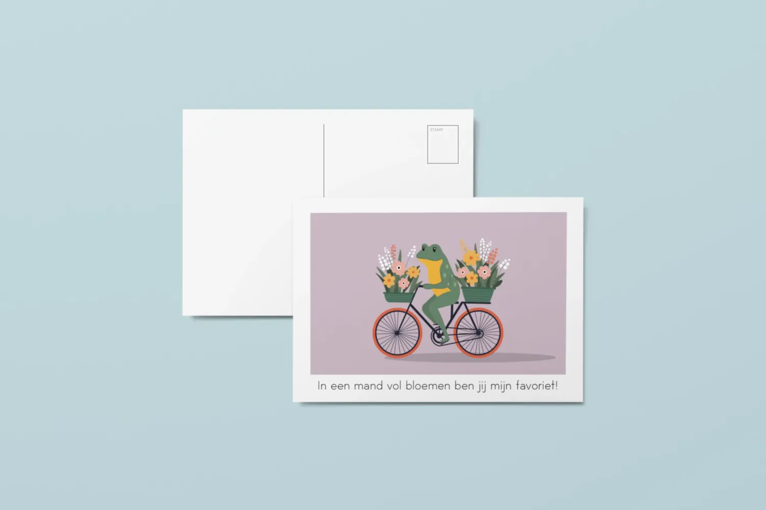 Postkaart - In een mand vol bloemen | Studio Parkiet Postkaart - In een mand vol bloemen | Studio Parkiet