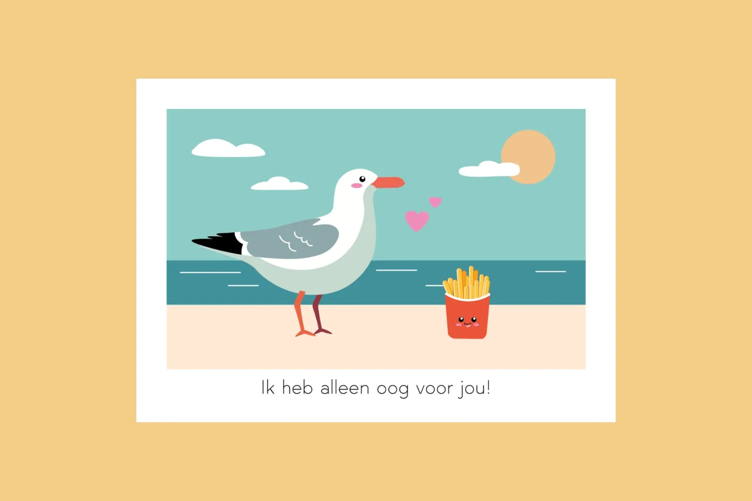 Postkaart - Ik heb alleen oog voor jou! (zeemeeuw) | Studio Parkiet