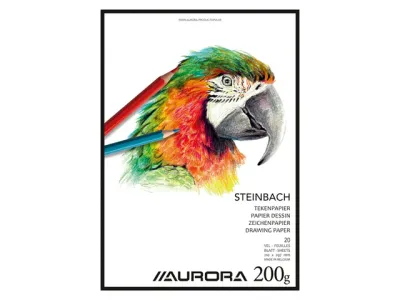 Tekenblok Aurora A4 20 vel 200 gram Steinbach papier Tekenblok Aurora A4 20 vel 200 gram Steinbach papier