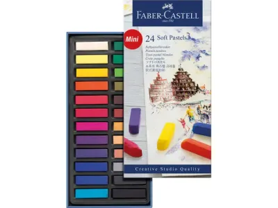 FABER CASTELL | Pastelkrijtjes halve lengte etui à 24 stuks