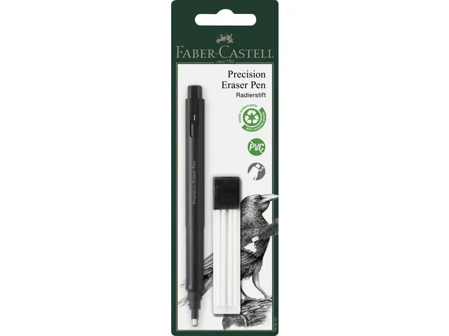 FABER CASTELL | Gumpen Precision zwart inclusief navulgummen FABER CASTELL | Gumpen Precision zwart inclusief navulgummen