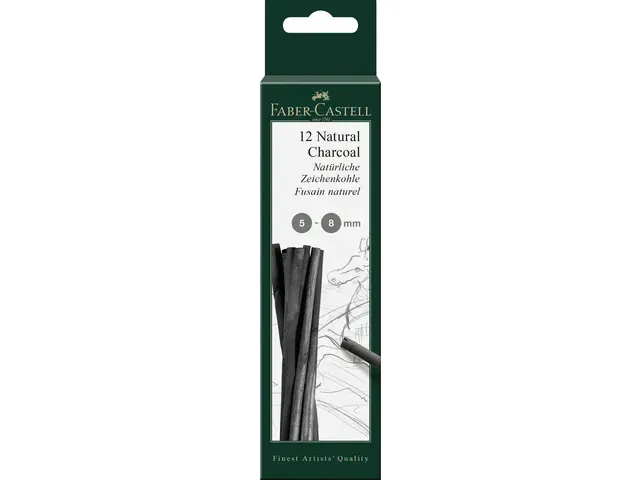 FABER CASTELL | houtskool 5 - 8 mm 12 stuks