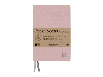 Notitieboek Aurora Ocean A5 192blz lijn 80g  linnenstructuur kaft roze