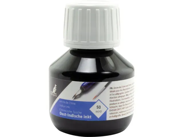 Oost Indische inkt | 50 ml zwart in flesje | Kangaro