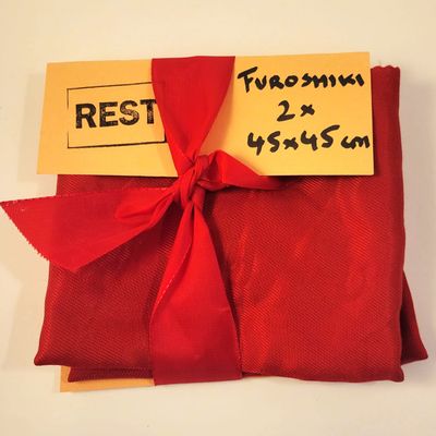 Furoshiki rood 2 stuks 45x45 cm