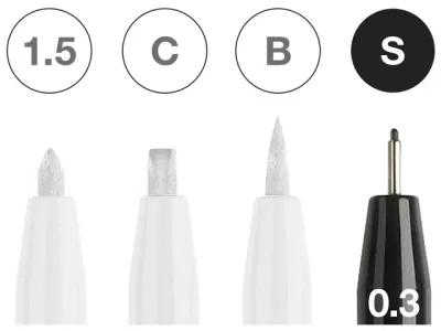 Faber Castell Tekenstift set Pitt Artist Pen zwart en wit 4 stuks