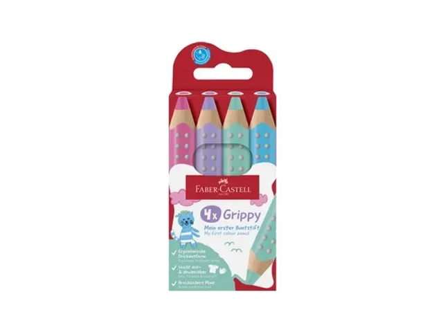 FABER CASTELL | Potloden pastel Grippy XXL Jumbo etui 4 stuks FABER CASTELL | Potloden pastel Grippy XXL Jumbo etui 4 stuks