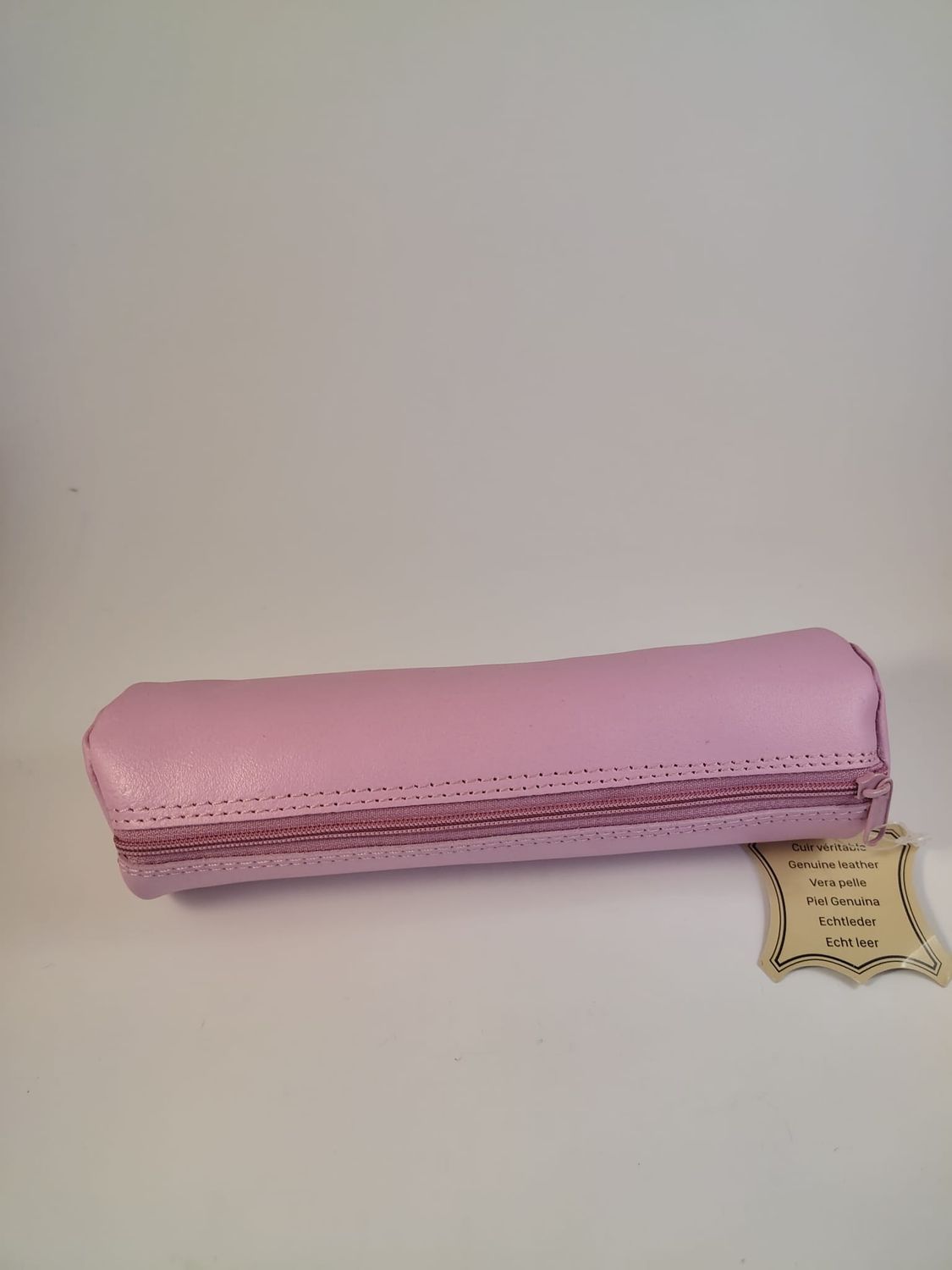 Viquel pennenzak echt leder roze rond
