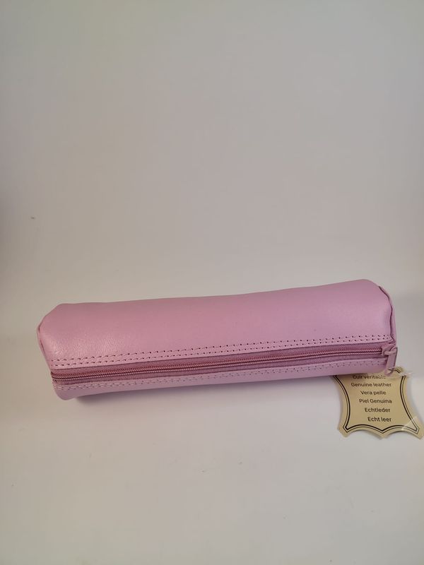 Viquel pennenzak echt leder roze rond
