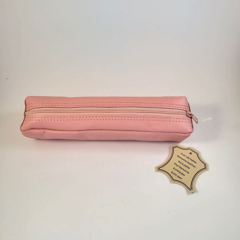 Viquel pennenzak echt leder roze rechthoekig