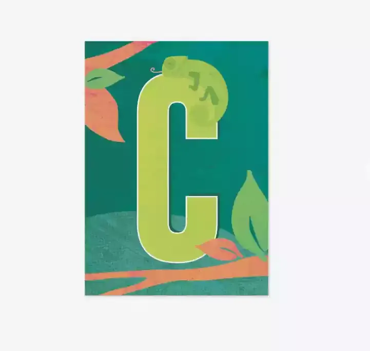 Monimari postkaart letter C