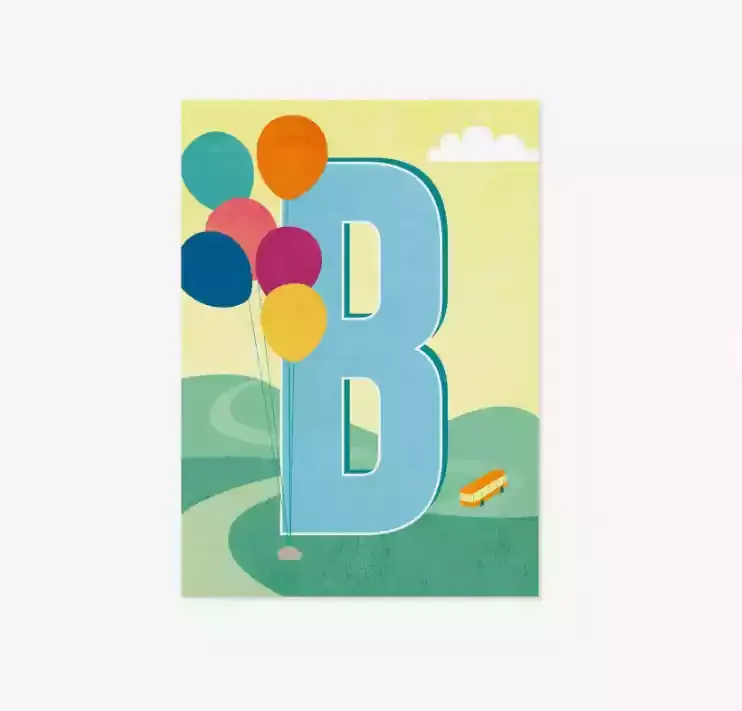 Monimari postkaart letter B