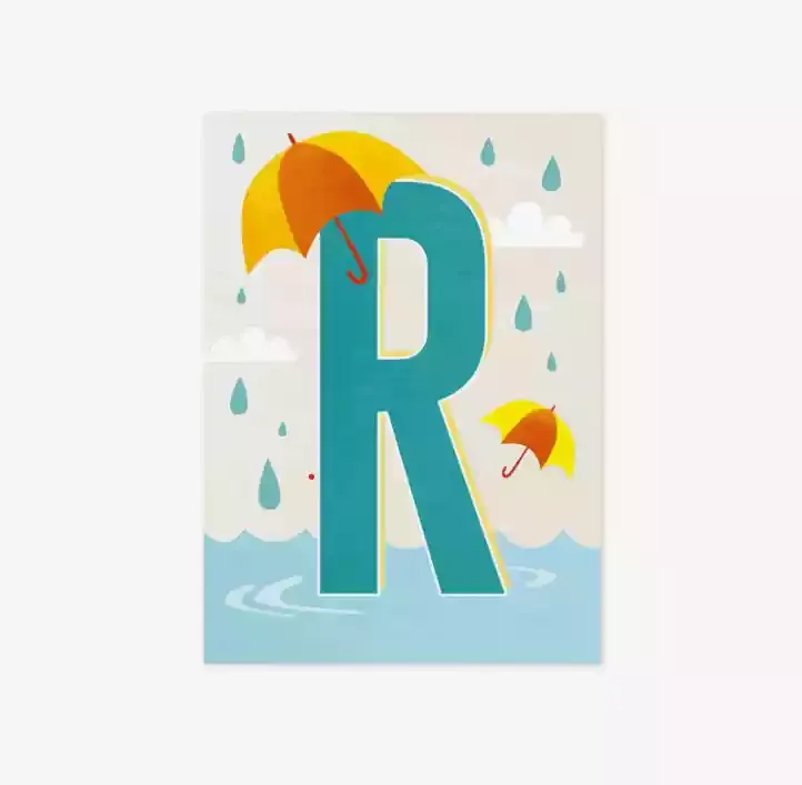 Monimari postkaart letter R