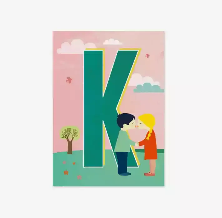 Monimari postkaart letter K