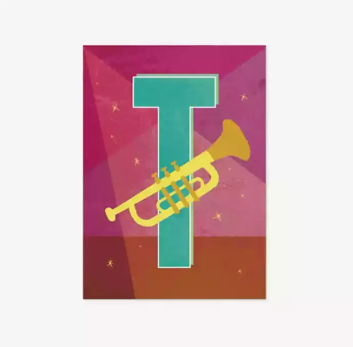 Monimari postkaart letter T