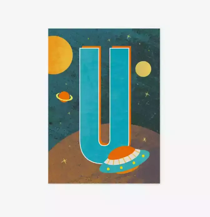 Monimari postkaart letter U