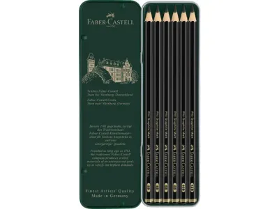 Faber Castell | Grafietpotlood Faber-Castell Pitt Mat Etui a 6 stuks