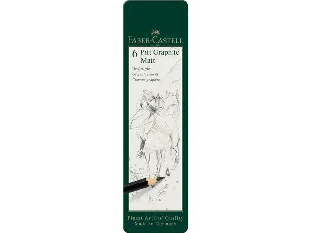 Faber Castell | Grafietpotlood Faber-Castell Pitt Mat Etui a 6 stuks Faber Castell | Grafietpotlood Faber-Castell Pitt Mat Etui a 6 stuks