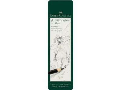 Faber Castell | Grafietpotlood Faber-Castell Pitt Mat Etui a 6 stuks Faber Castell | Grafietpotlood Faber-Castell Pitt Mat Etui a 6 stuks