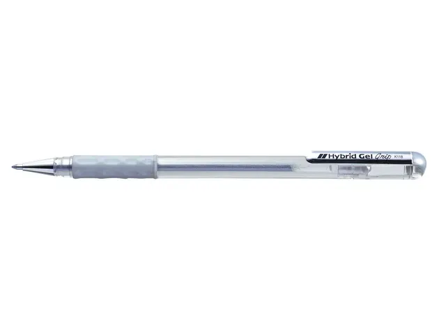 Gelschrijver Pentel K118 zilver 0.4mm Gelschrijver Pentel K118 zilver 0.4mm