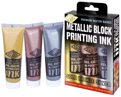 ESSDEE | Premium Block Printing Drukinktl | Metallic set | 3 x 100ml