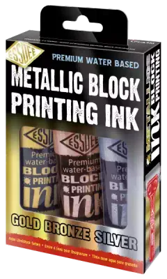 ESSDEE | Premium Block Printing Drukinktl | Metallic set | 3 x 100ml