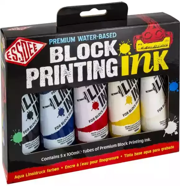 ESSDEE | Premium Block Printing Drukinkt | Primaire Kleuren | 5 x 100ml ESSDEE | Premium Block Printing Drukinkt | Primaire Kleuren | 5 x 100ml
