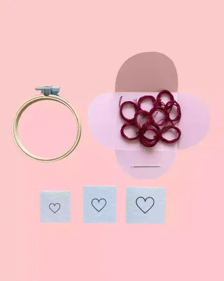 Borduurpakket hartjes❤️| REST x Studio Steek
