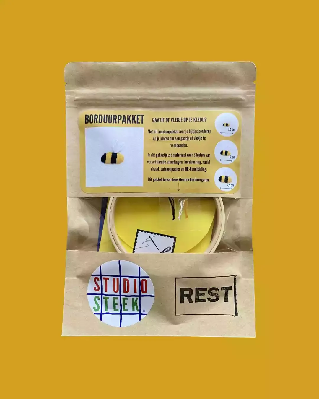 Borduurpakket bijtjes🐝| REST x Studio Steek Borduurpakket bijtjes🐝| REST x Studio Steek
