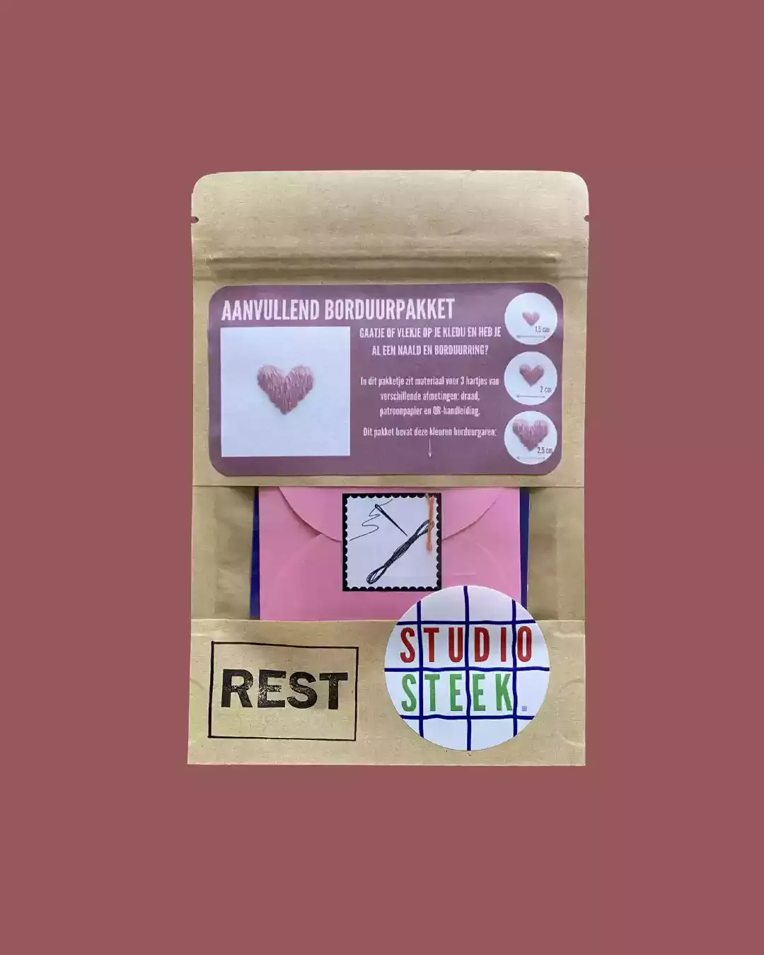 Aanvullend borduurpakket hartjes❤️ | REST x Studio Steek