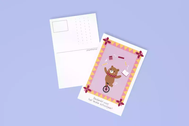 Postkaart - Bedankt voor het leuke schooljaar | Studio Parkiet