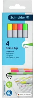 Markeerstift Schneider Shine-Up etui assorti 4 stuks Markeerstift Schneider Shine-Up etui assorti 4 stuks