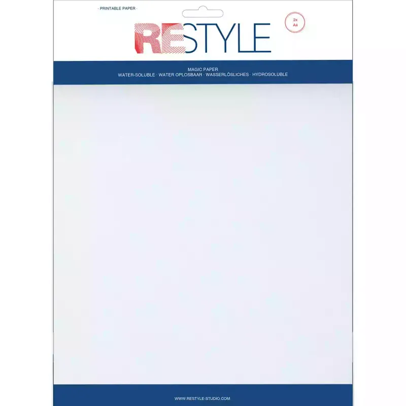 ReStyle Wateroplosbaar borduurpapier | 2 vellen A4 21x29,7cm
