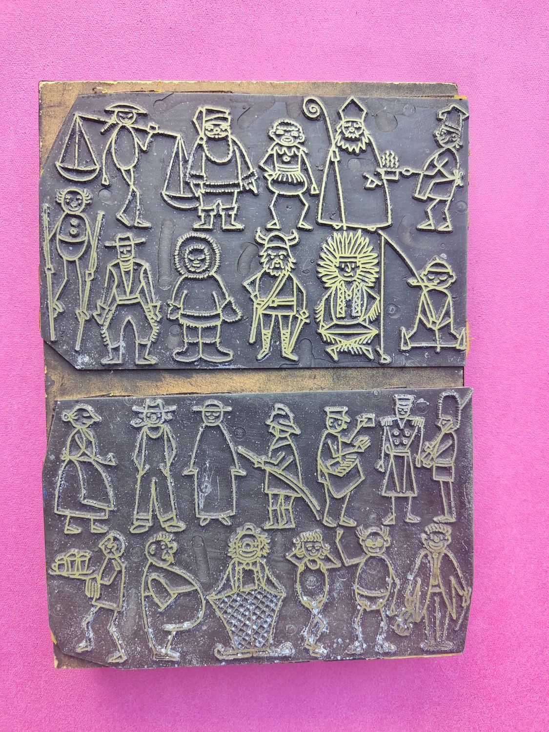 vintage drukplaat figuren