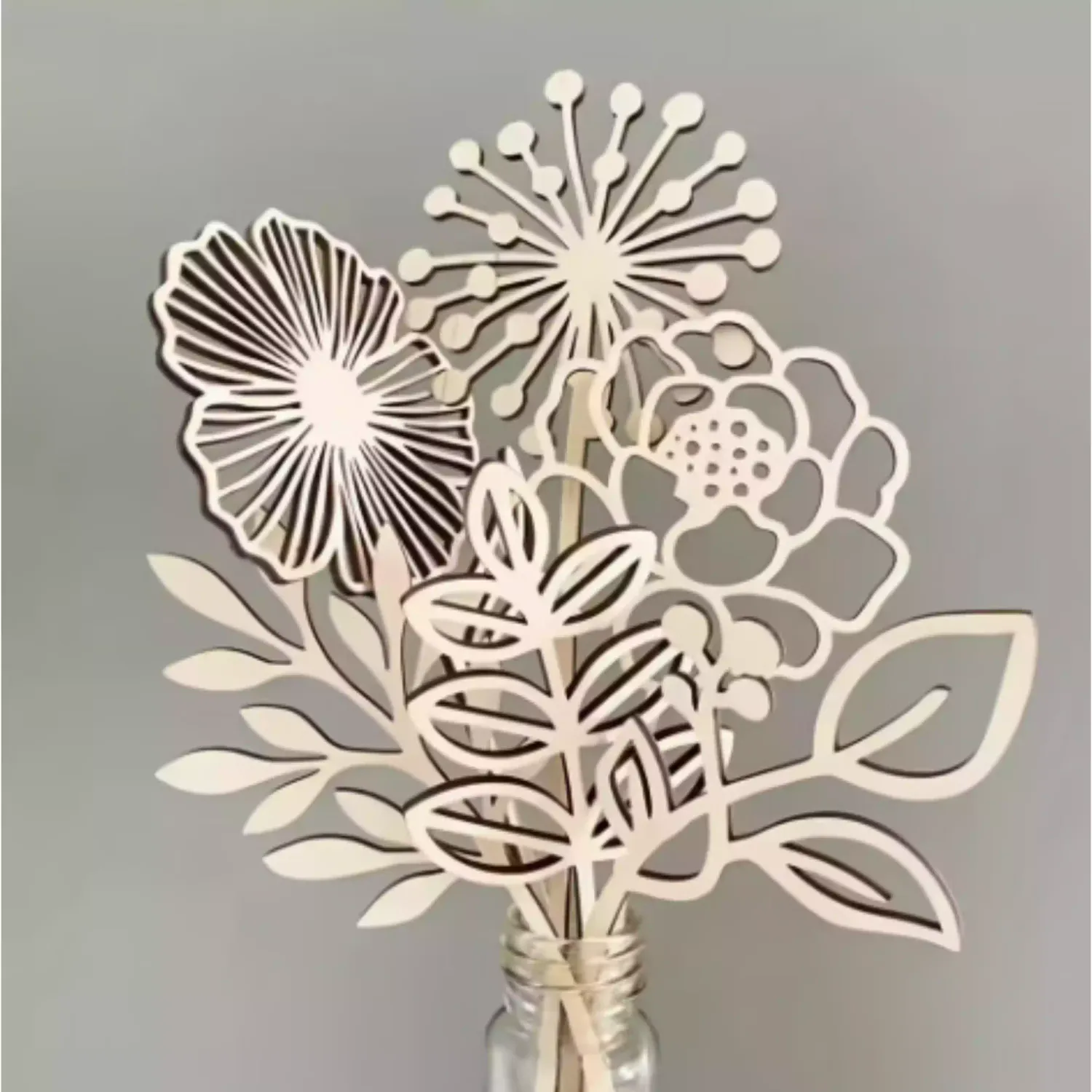 Circulaire houten bloem Circulaire houten bloem