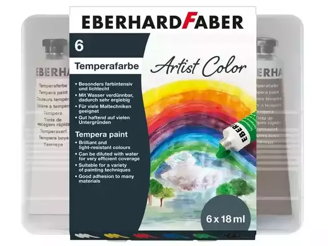 Plakkaatverf | Eberhard Faber | 6 kleuren tube 18 ml Plakkaatverf | Eberhard Faber | 6 kleuren tube 18 ml