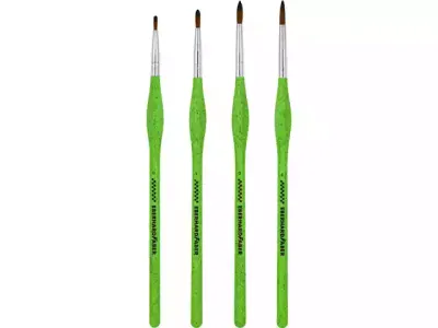 Penselenset Fijn rond 0,1,2 en 4 | Eberhard Faber Green Winner  | 4st. synthetisch haar en handvat