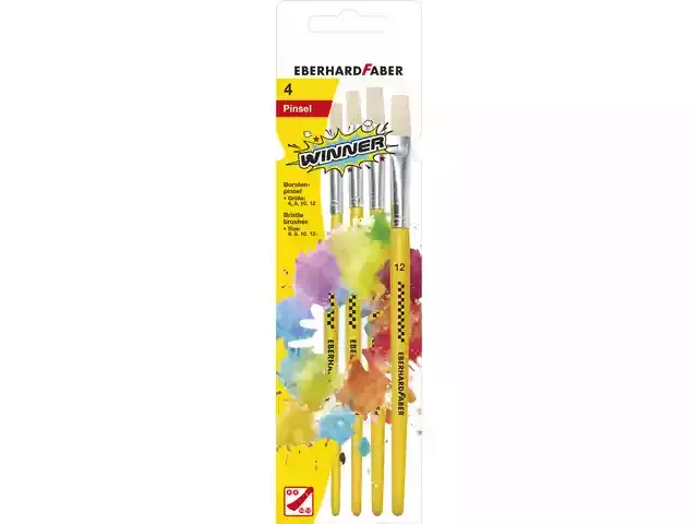 Penselenset varkenshaar plat maat 4-6-8-12 | Eberhard Faber