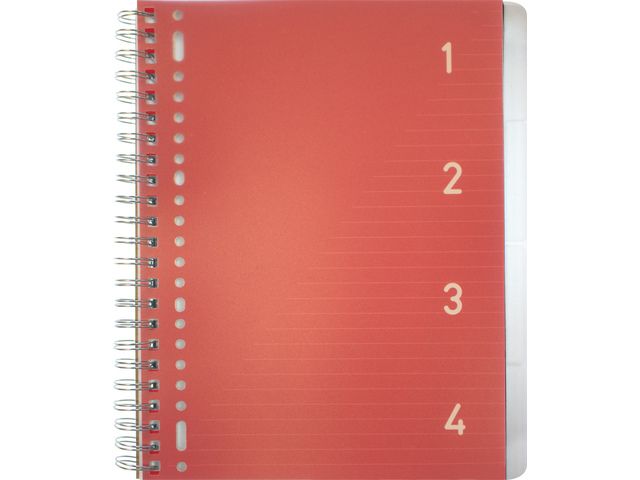 4 in 1 schrift Kangaro A4 gelinieerd. Rode cover