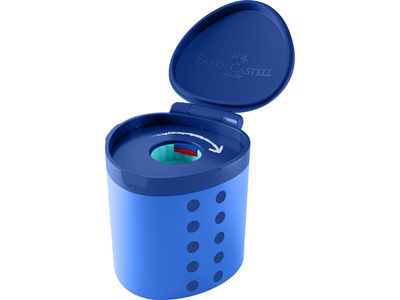 FABER CASTELL | Puntenslijper Grippy | Blauw met opvangbakje