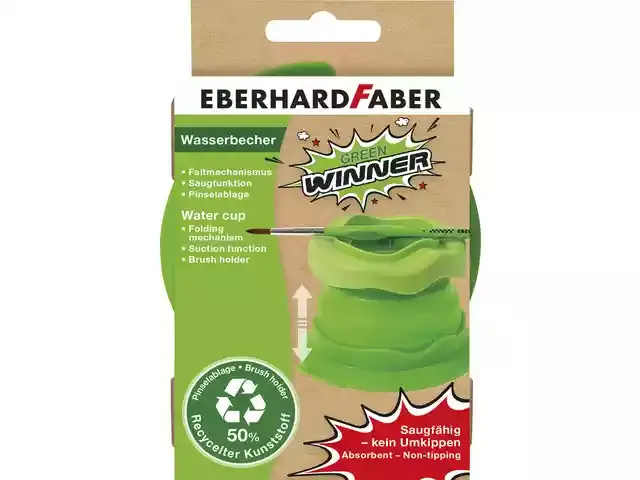 Opvouwbare watercup voor schilderen | Eberhard Faber Green Winner
